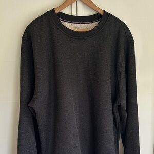 Classic Charcoal Grey Crewneck Fleece Lined Sweater